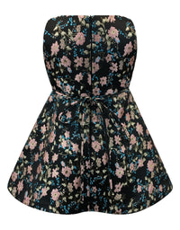 Helena and Harry Girl's Black and Pink Jacquard Dress