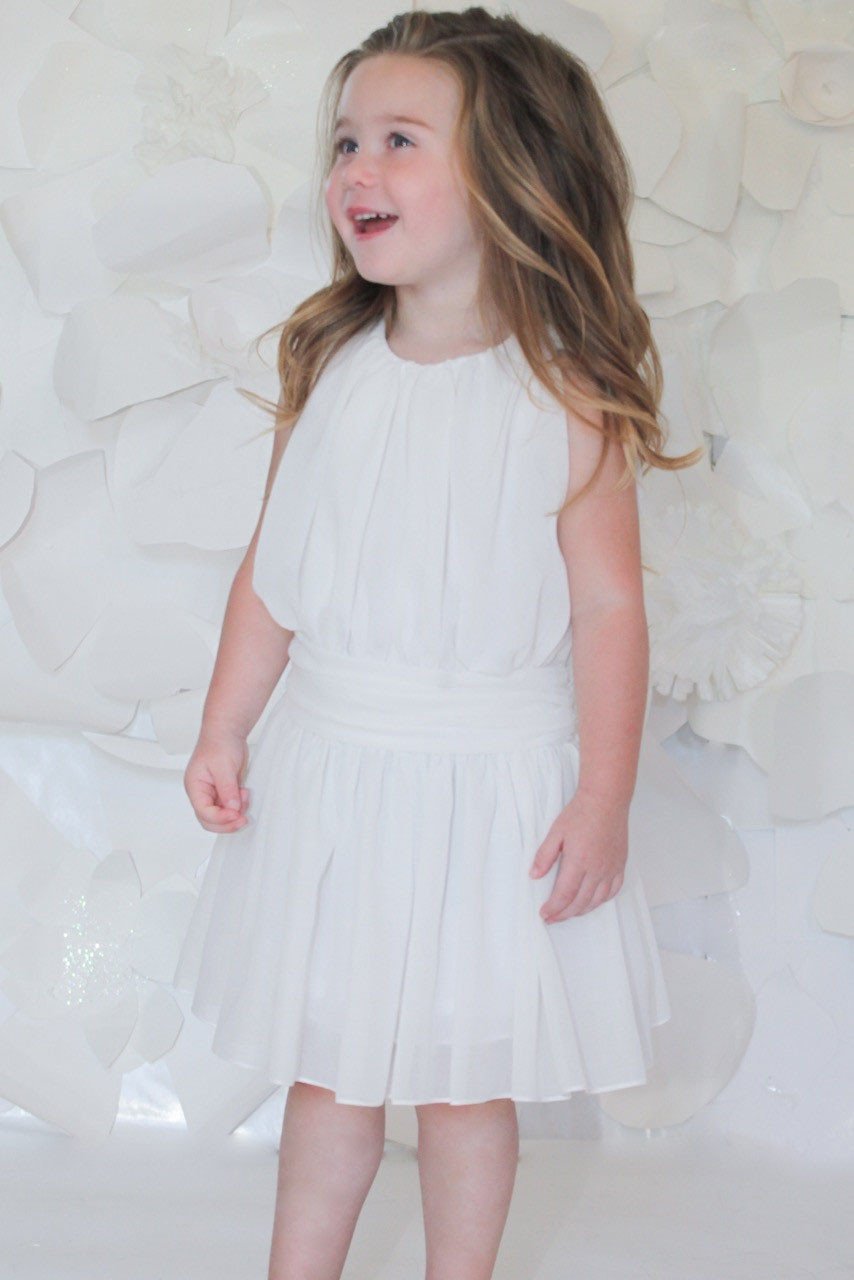 Helena and Harry Girl's Ivory Chiffon Dress