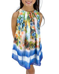 Helena and Harry Girl's Floral Printed Border Chiffon Dress