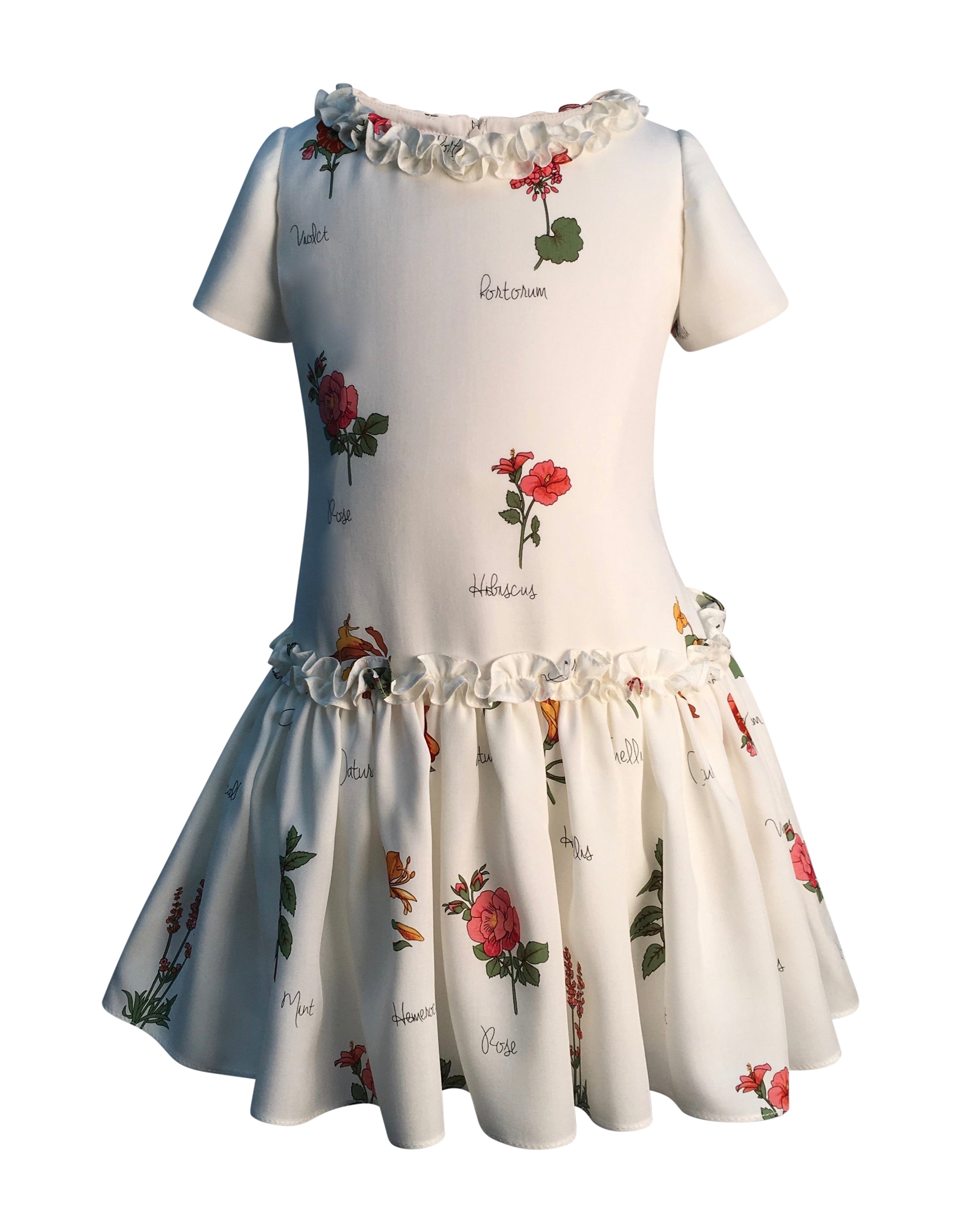 Helena and Harry Girl's Botanical Print Ruffle Dress
