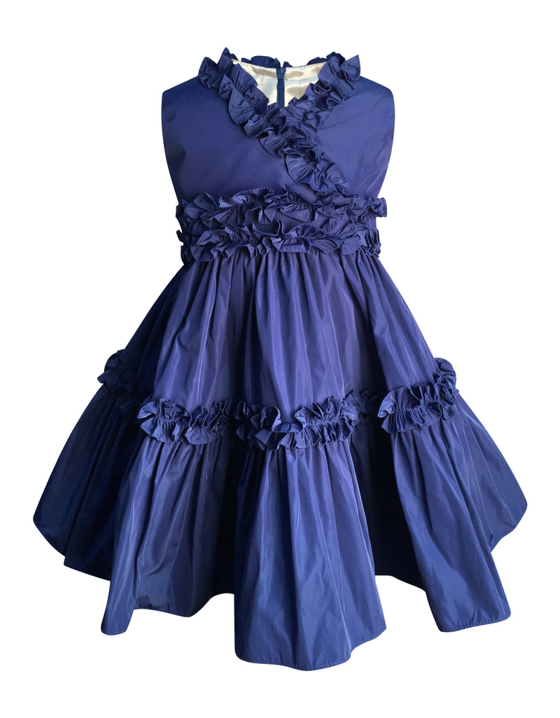 Helena and Harry Girl's Royal Ruffle Taffeta Dress