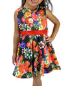Helena and Harry Girl's Black Floral Holiday Bouquet Dress