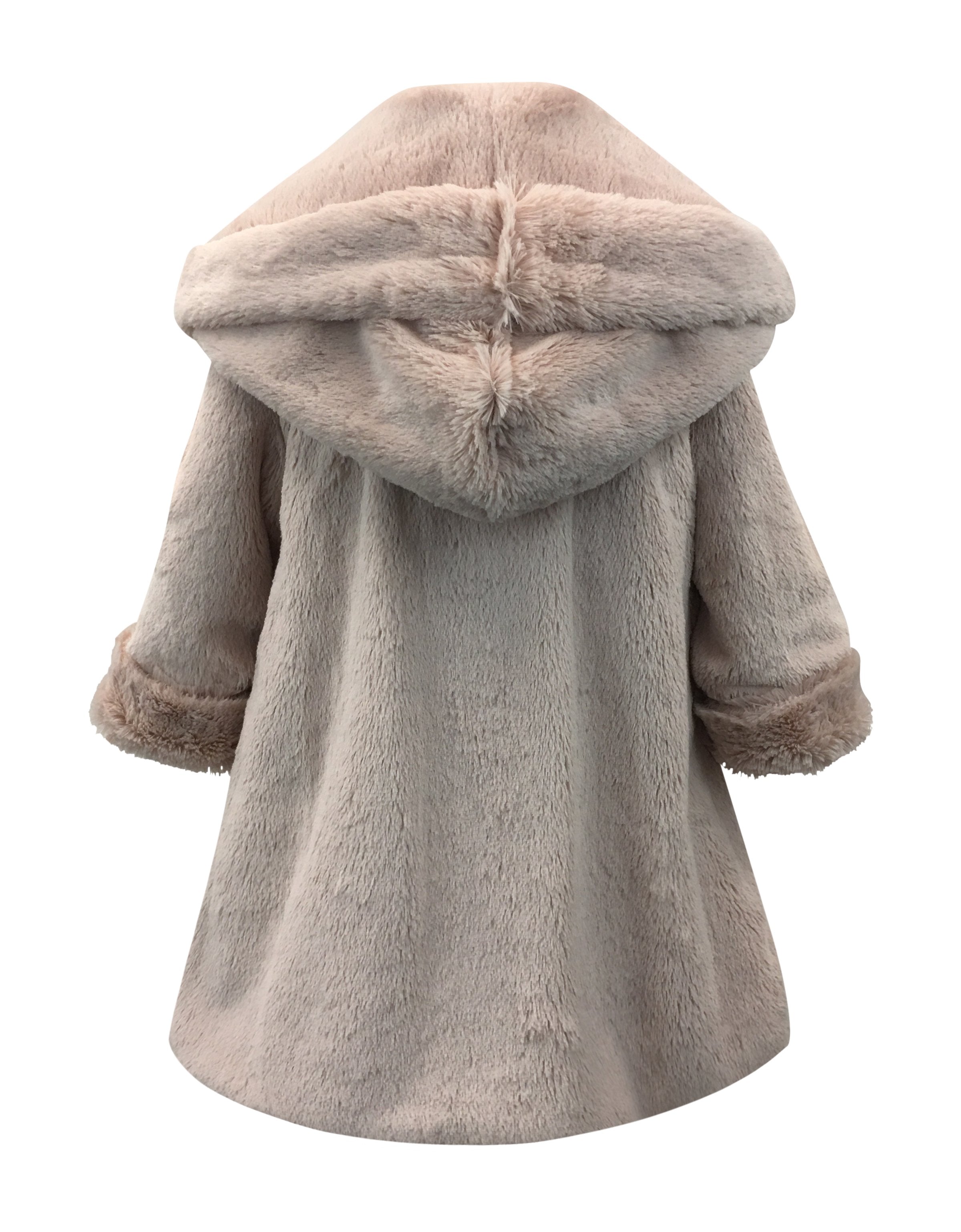 Helena and Harry Girl's Pink Hooded Fur-Lined Reversible Coat