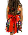 Helena and Harry Girl's Black Floral Holiday Bouquet Dress
