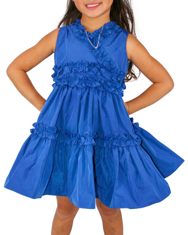 Helena and Harry Girl's Royal Ruffle Taffeta Dress