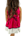 Helena and Harry Girl's Fuchsia and White Knit Dress