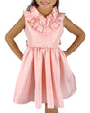 Helena and Harry Pink Taffeta Ruffle Neck Dress