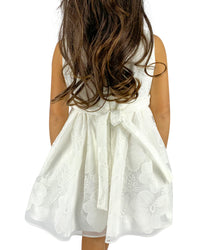 Helena and Harry Girl's White Side Bow Dress