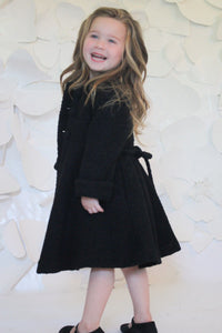 Helena and Harry Girl's Black Boucle Coat