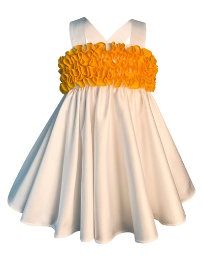 White Sundress with Yellow Ruffles