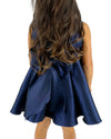 Helena and Harry Girl's Navy Taffeta Rose Dress