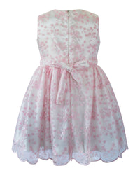 Helena and Harry Girl's Pink Lace Side Bow Dress