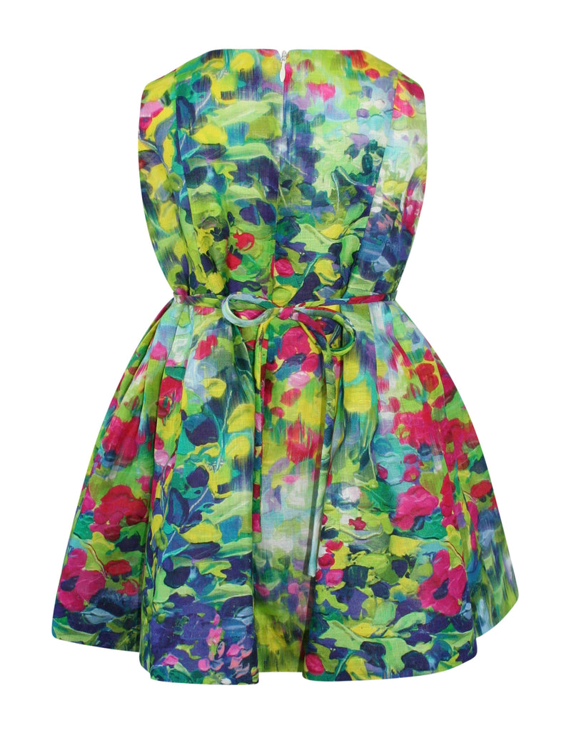Helena and Harry Girl's Bright Monet Print Dress