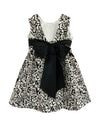 Helena and Harry Girl's Black and Ivory Rose Knit Dress