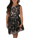 Helena and Harry Girl's Pink with Black Lace Dress