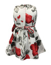 Helena and Harry Girl's Red Roses on Ivory Dress