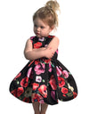 Helena and Harry Girl's Red Printed Taffeta Dress