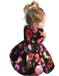 Helena and Harry Girl's Red Printed Taffeta Dress