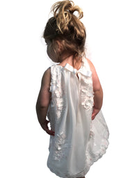 Helena and Harry Girl's Pink and White Flowers on Lace Dress