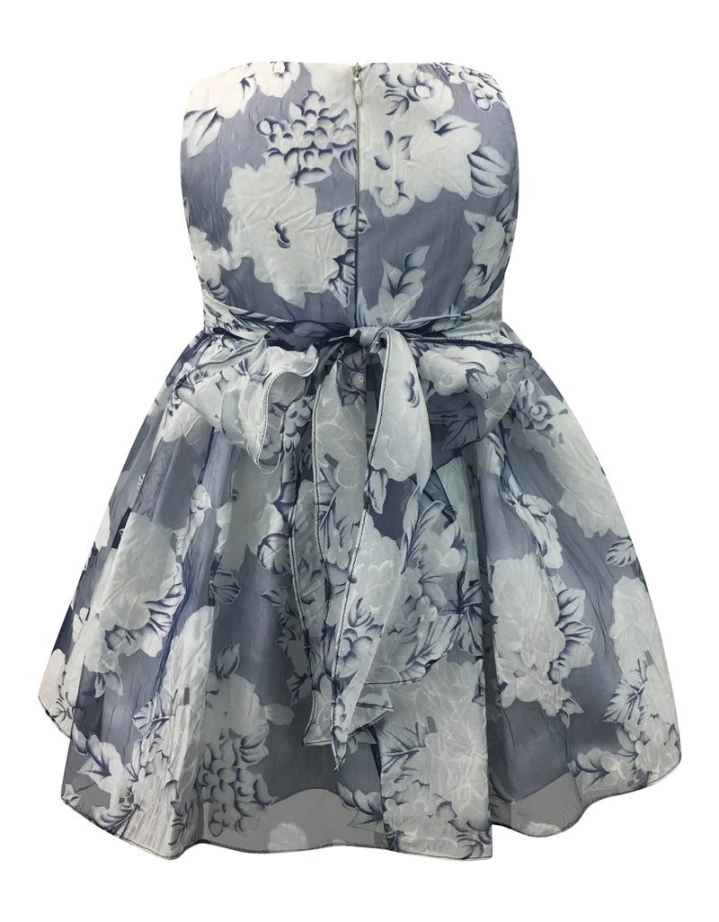 Helena and Harry Girl's Camellias on Navy Organza Dress