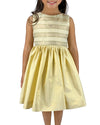 Helena and Harry Girl's Gold Silk Stripe Dress