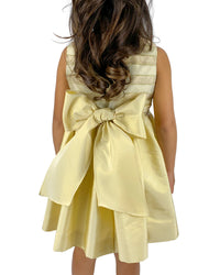 Helena and Harry Girl's Gold Silk Stripe Dress