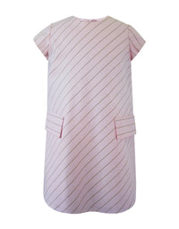 Helena and Harry Girl's Pink with Diagonal Stripes Dress