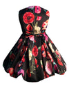 Helena and Harry Girl's Red Printed Taffeta Dress