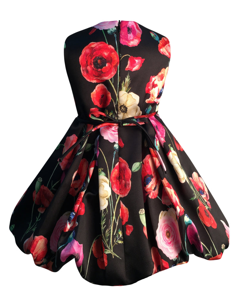 Helena and Harry Girl's Red Printed Taffeta Dress