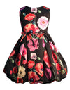 Helena and Harry Girl's Red Printed Taffeta Dress